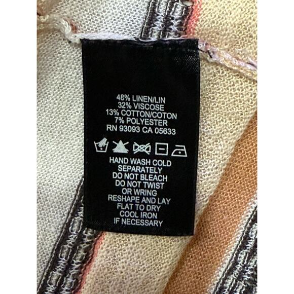 Nic + Zoe Cardigan Womens Multicolored Open Knit Linen Blend Cardigan Boho Small - Picture 8 of 8